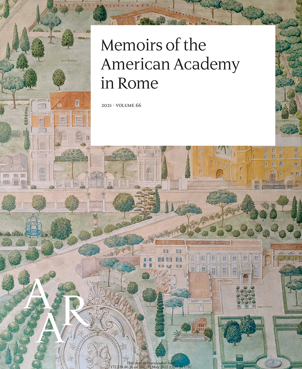 Memoirs of the American Academy in Rome, volume 66 Cover of volume 66 of the Memoirs of the American Academy in Rome