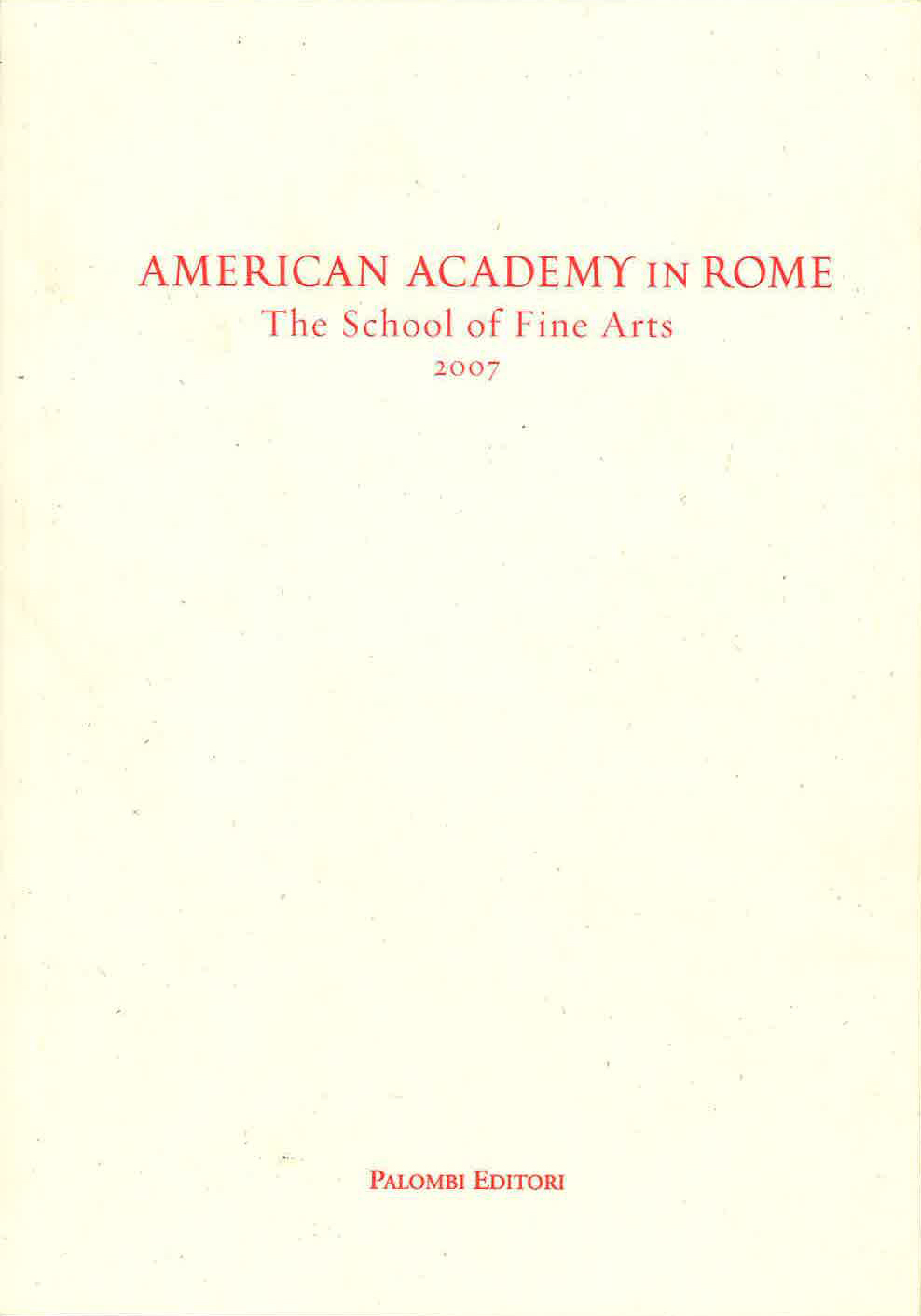 School of Fine Arts 2007 - book cover