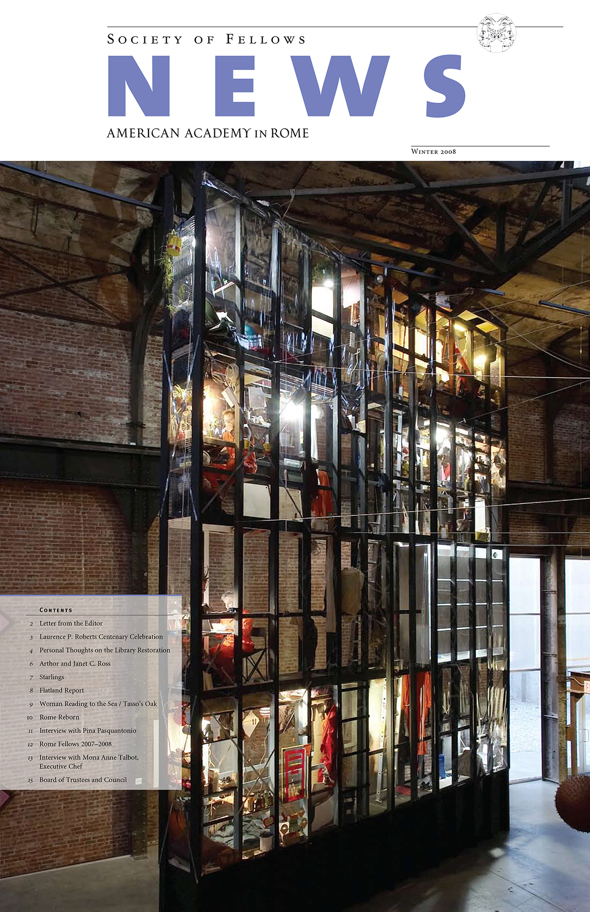 Cover of the Winter 2008 issue of Society of Fellows News