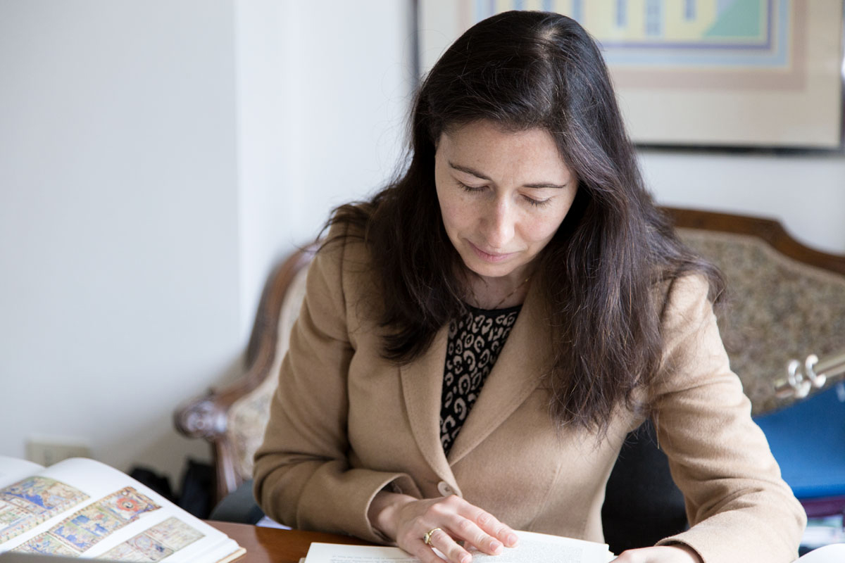 Portrait of Bissera Pentcheva in her study at the American Academy in Rome